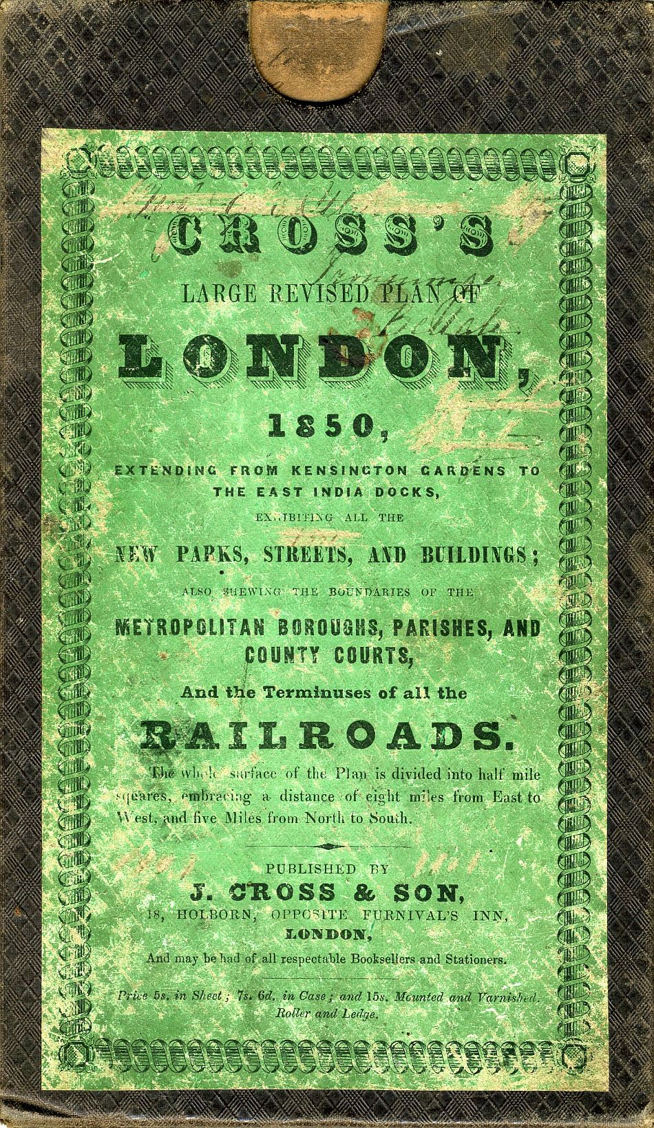Slipcase Of Cross's New Plan Of London 1850